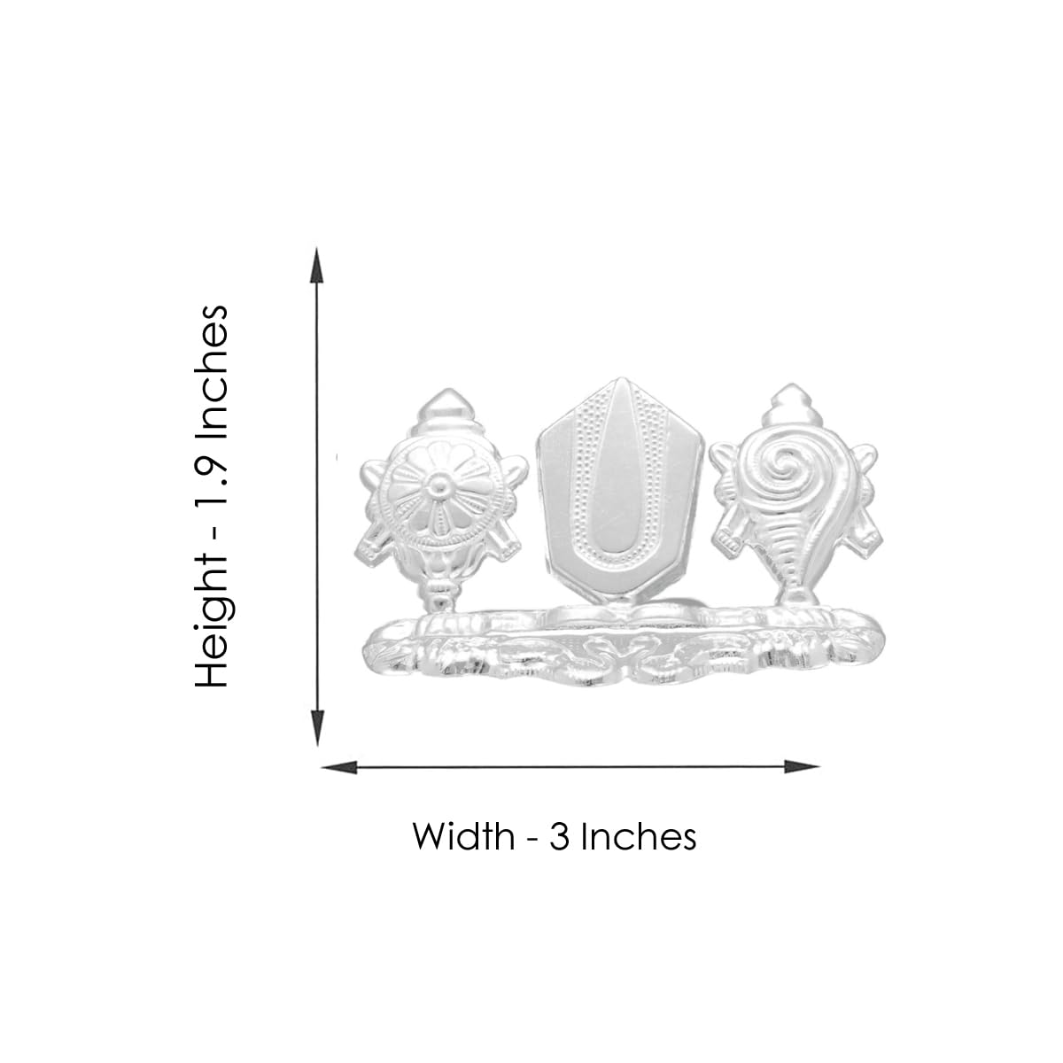 Sri Jagdamba Pearls 22 Gram Shankh Chakra Namah Silver Idol